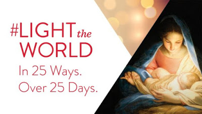 #LighttheWorld in 25 ways over 25 days graphic