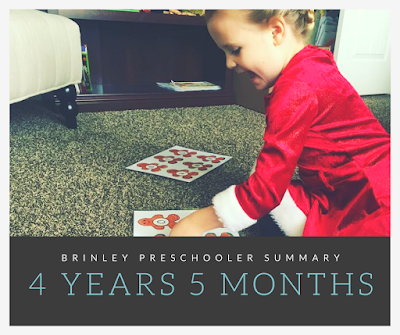 Brinley preschooler summary 4 to 5 months