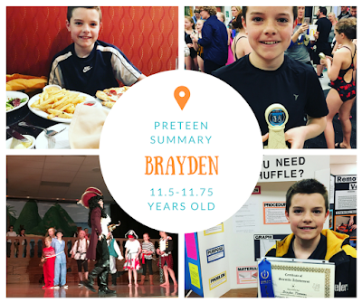 Preteen summary for Brayden 11.5-11.75 years