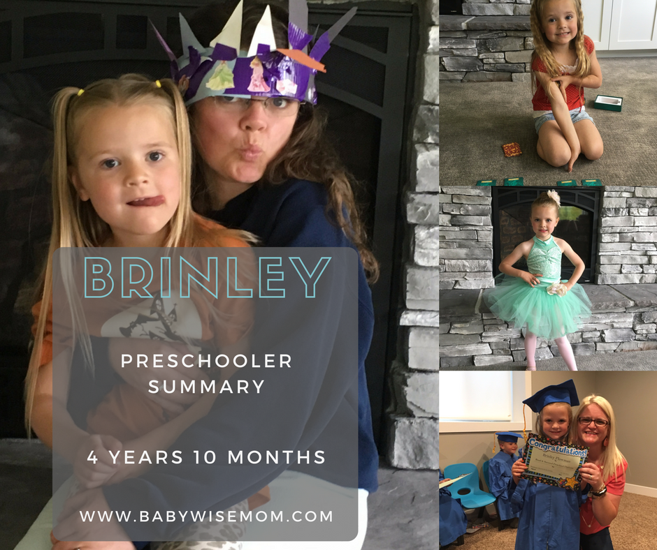 Brinley Preschooler Summary: 4 Years and 10 Months Old