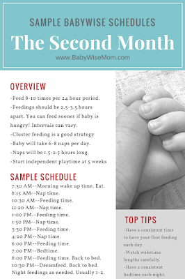 Sample Babywise Schedules: The Second 