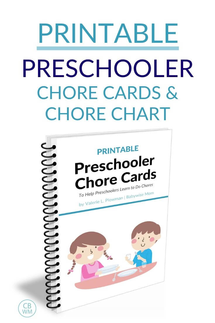 Printable Preschooler Chore Cards and Chore Chart pinnable image