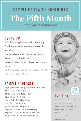 Babywise Sample Schedules: The Fifth Month | baby schedule | sample baby schedules | babywise | babywise schedules | #babywise