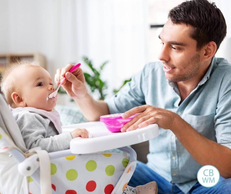 Baby eating solid foods