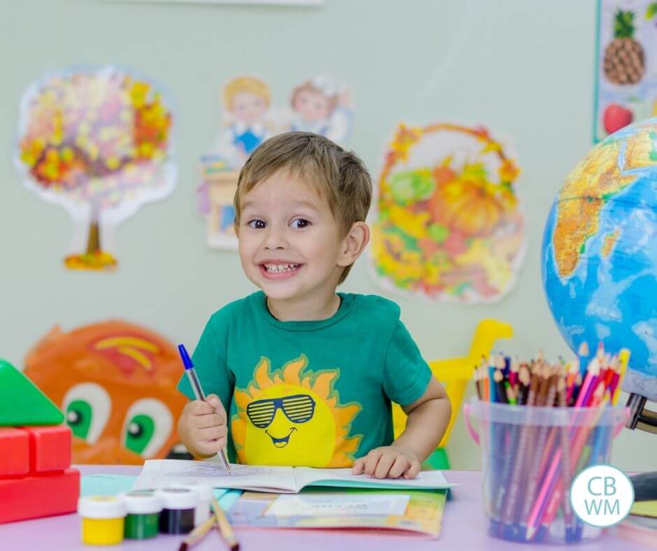 Child in Kindergarten in the classroom