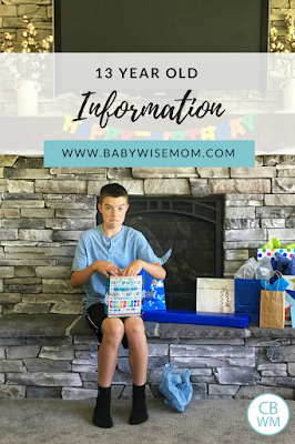 13 year old boy information. Chores for teens. Middle school years.