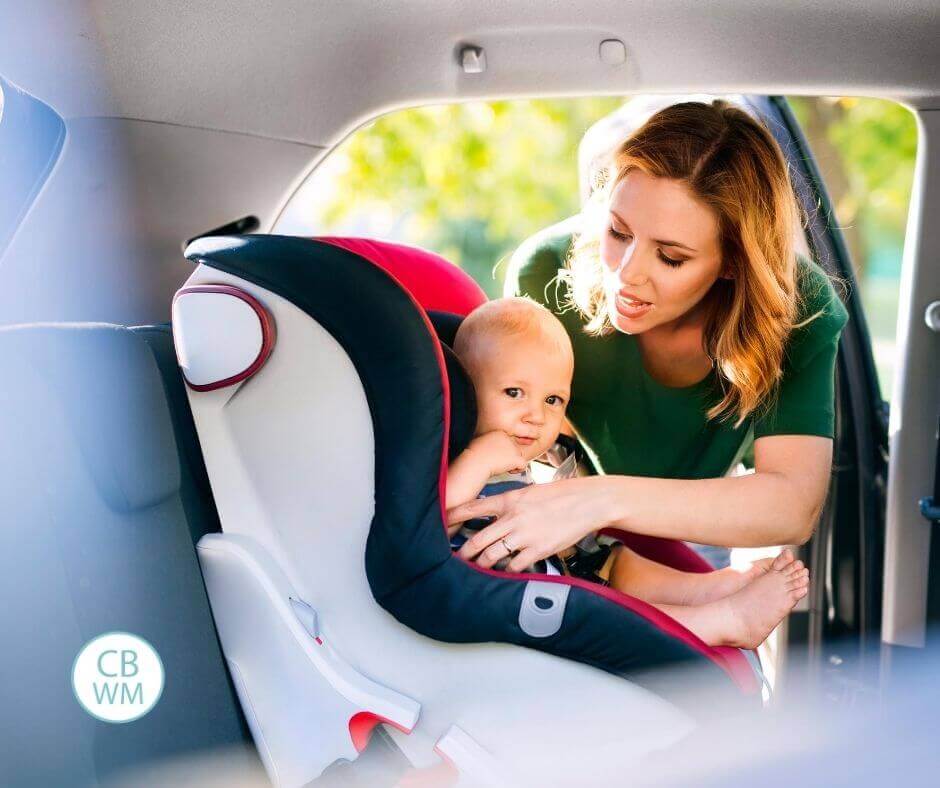 Baby in the car with mom