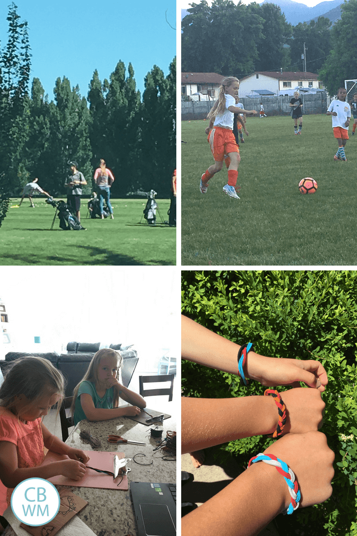 golf camp, soccer, leather bracelets