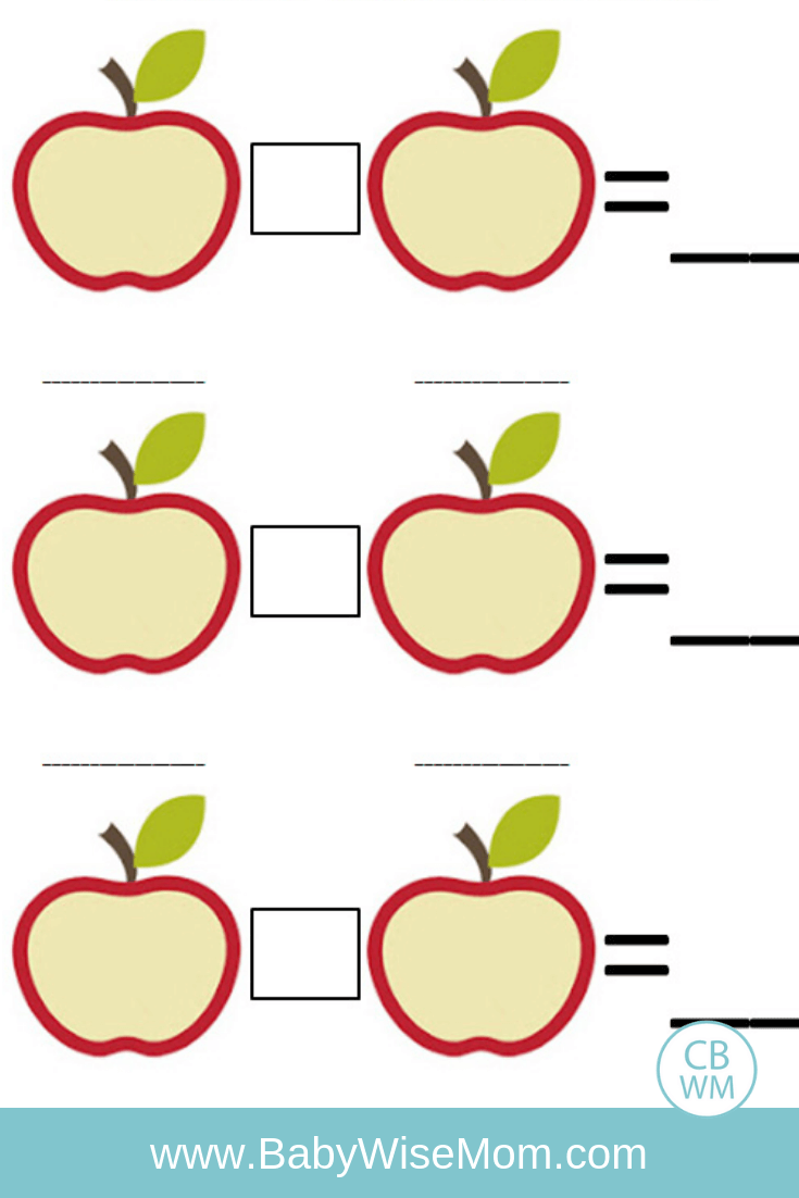 Apple Math Learning Activity for Fall