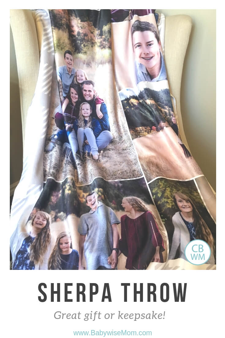 Sherpa Photo Blanket Review Giveaway from Collage.com. Get customized photo throws and blankets with images of your choice. Sherpa blanket on a chair