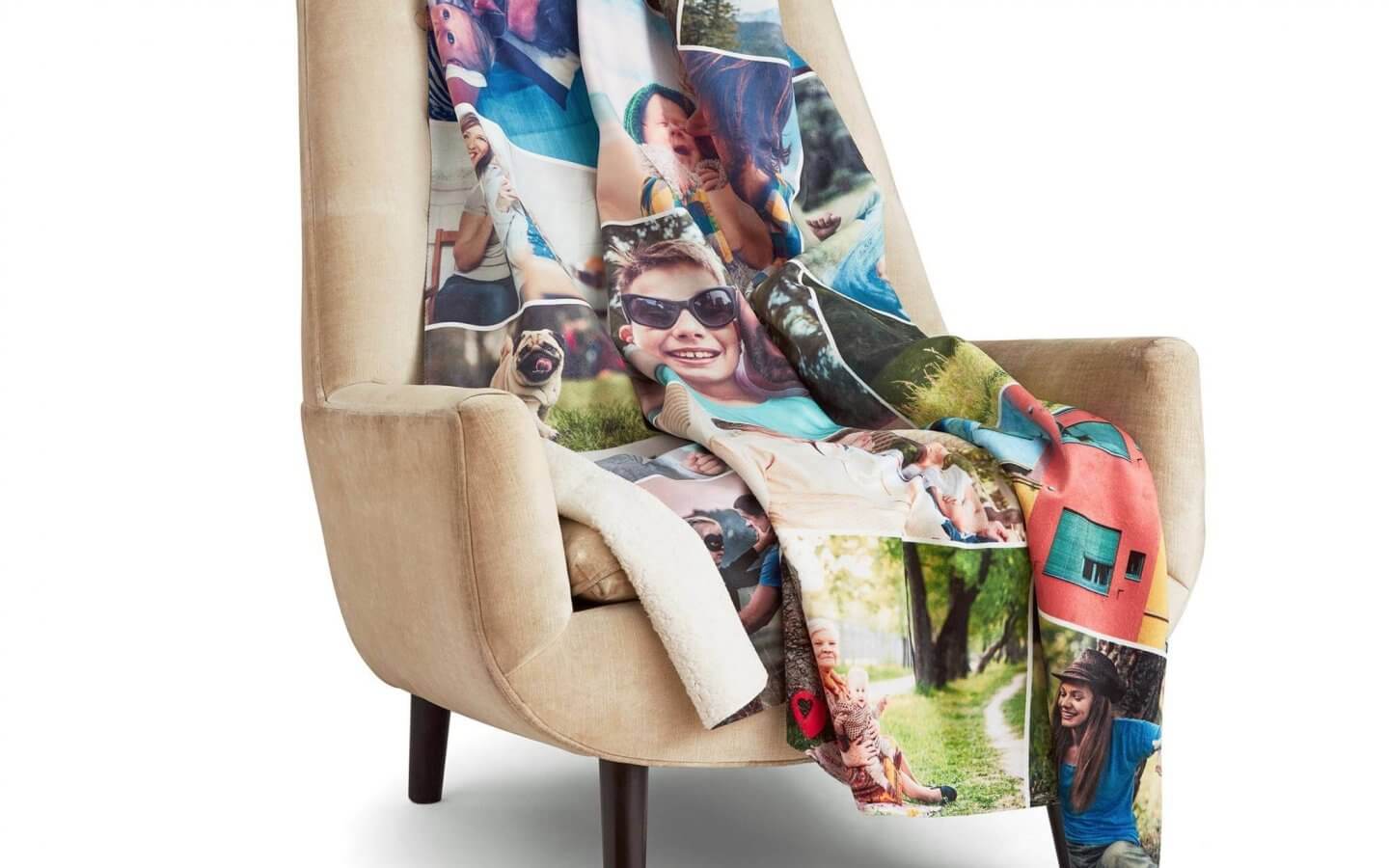 Photo blanket on a chair