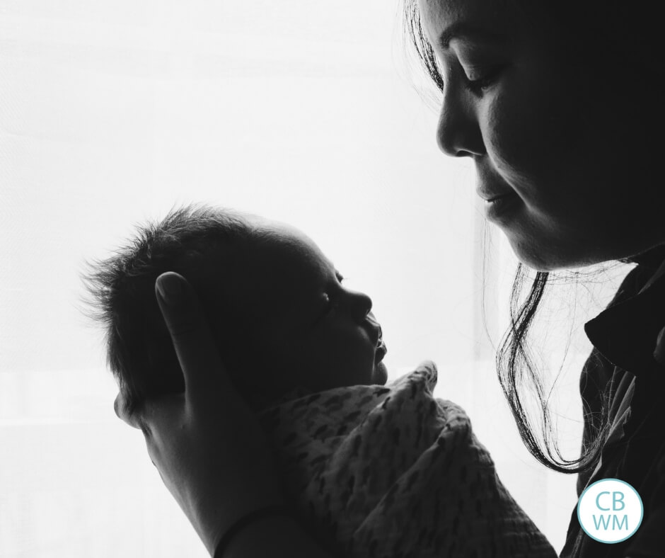 Mother holding a baby