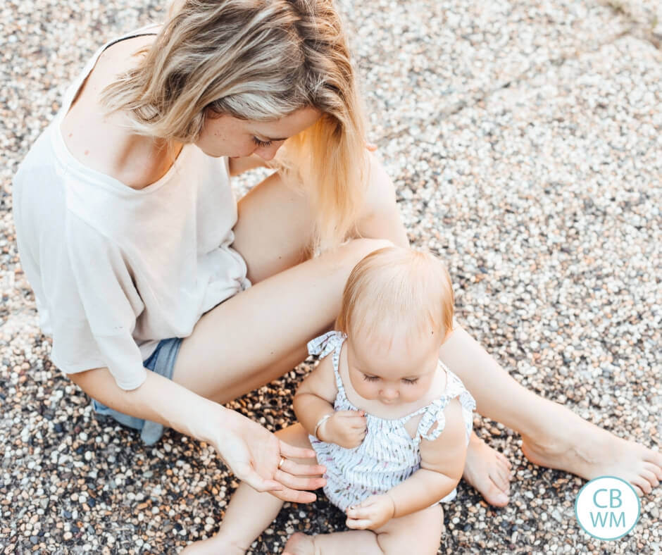 Mom playing with her baby