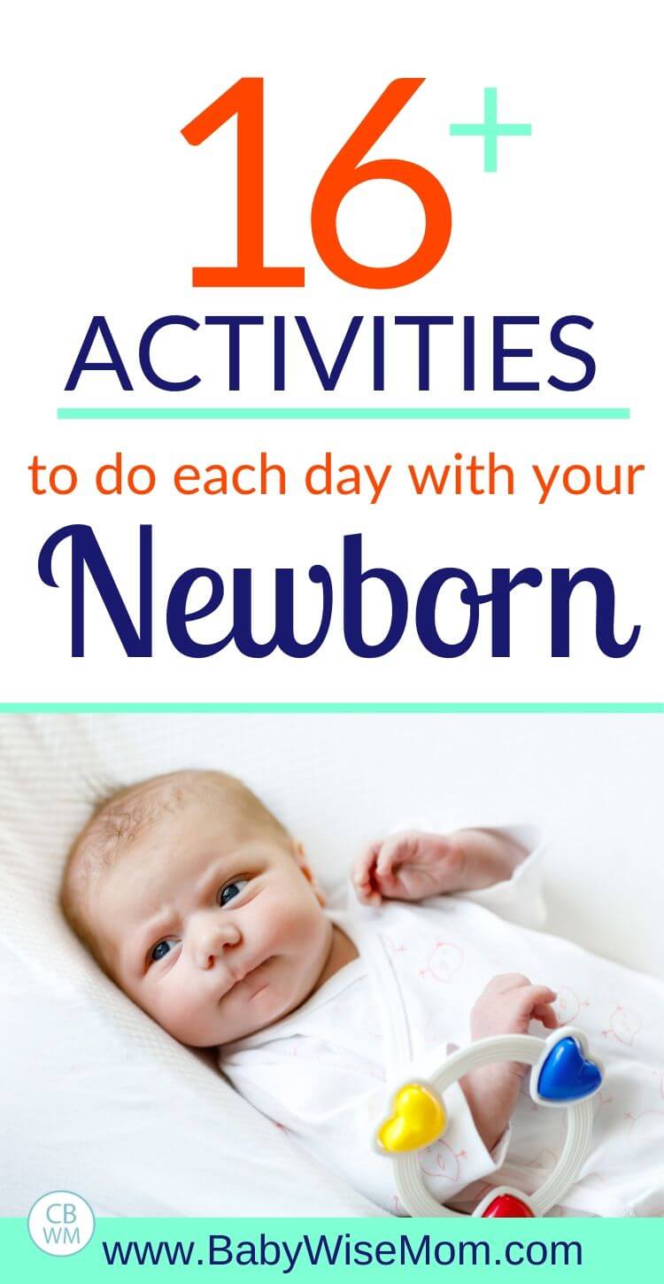 16 plus activities to do each day with a newborn pinnable image