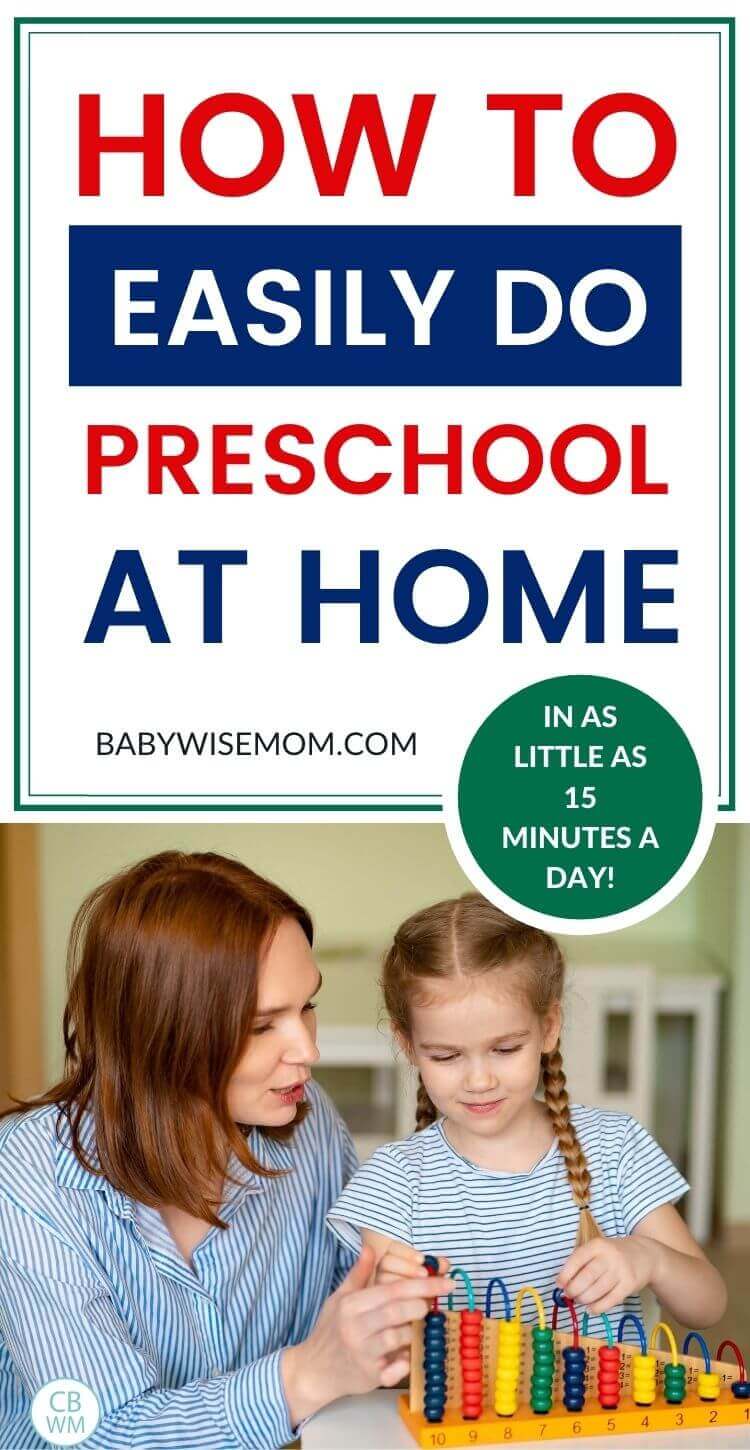 how to easily do preschool at home pinnable image