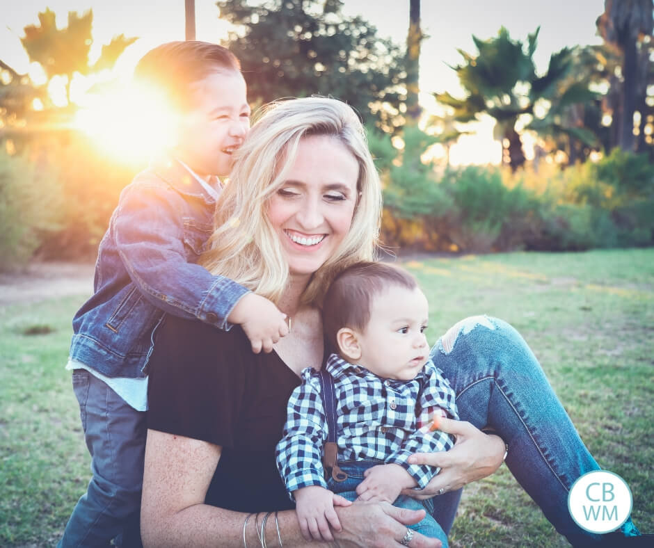 Mom and two children 