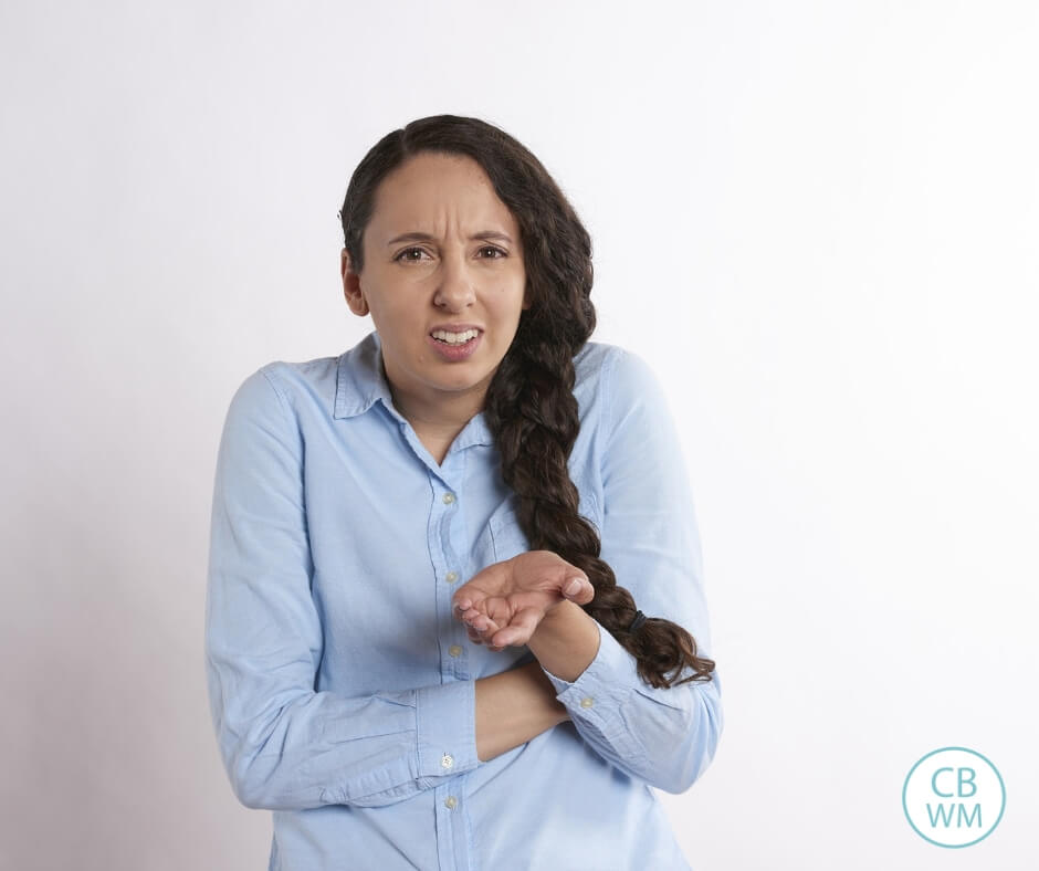 Woman looking at the camera incredulously