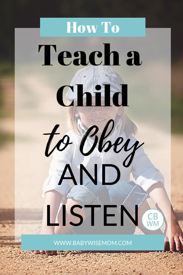 Boy sitting on a dirt road facing the camera with text overlay that says How to Teach a Child to Obey and Listen