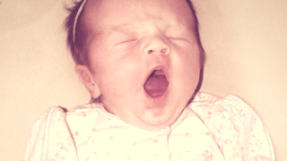 Baby yawning