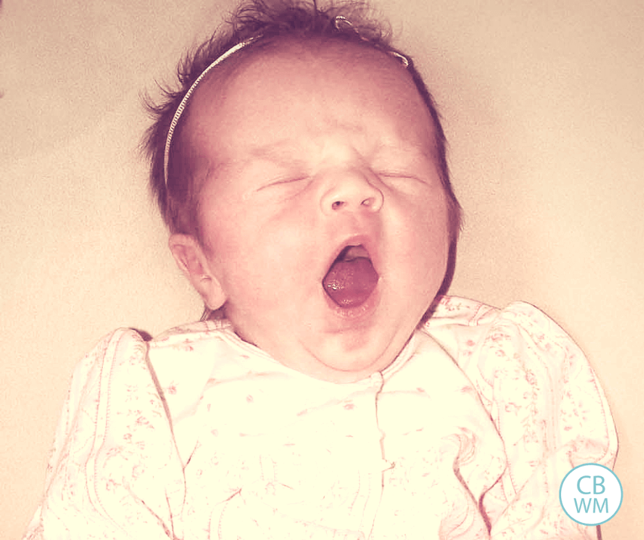 Baby yawning