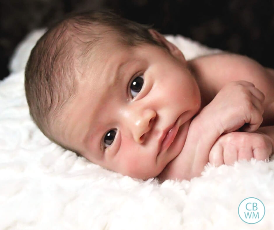 Baby on a white blanket