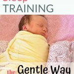 Baby sleep training the gentle way with a picture of a baby in a bassinet