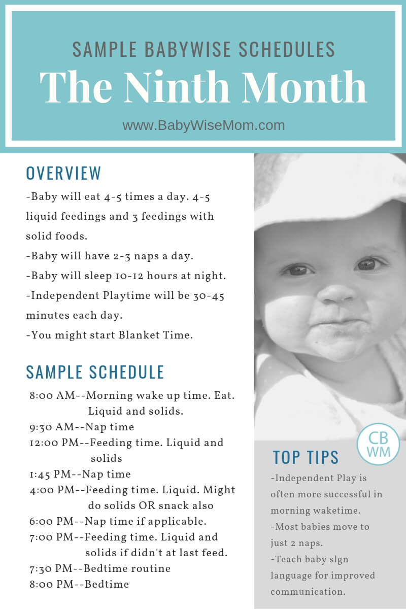 Feeding Chart For 9 Month Old Baby