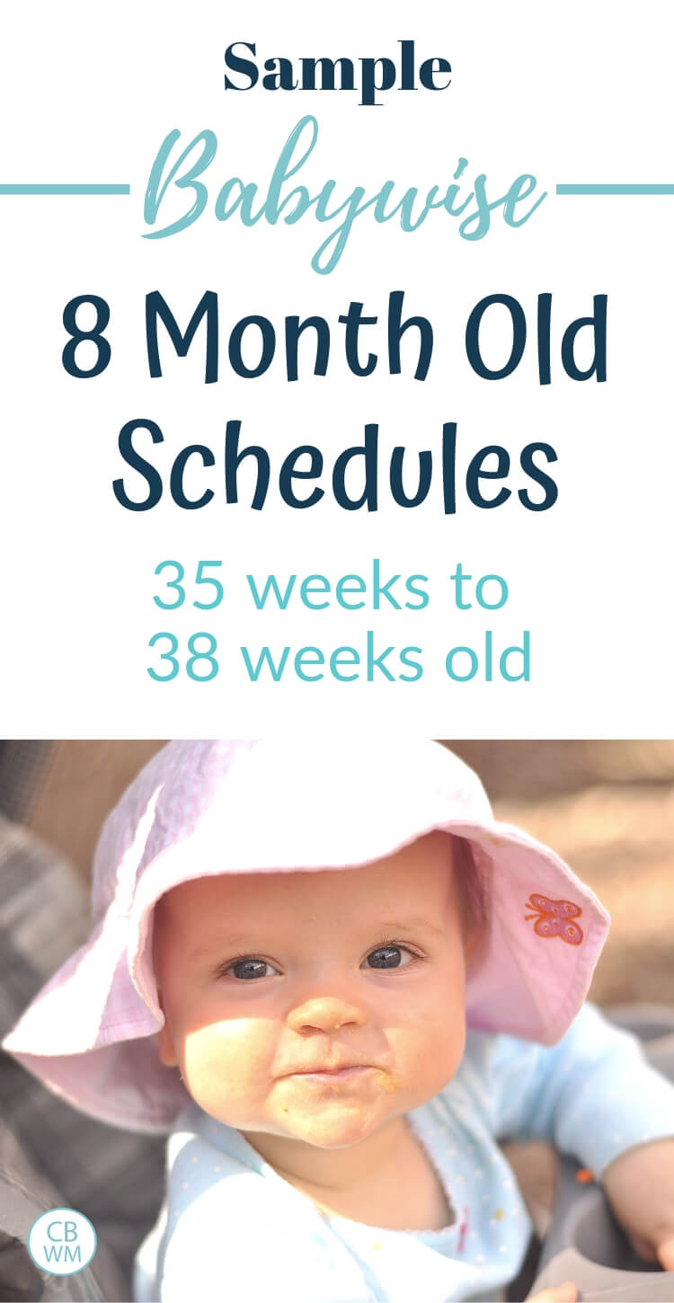 Sample Babywise 8 month old schedules with a picture of an 8 month old baby girl