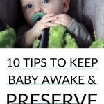 Pinnable image with a picture of a baby in a carseat and text overlay