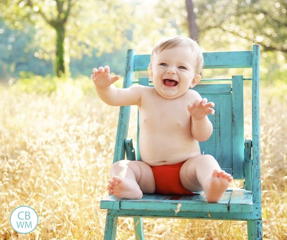 Baby sitting on a chair