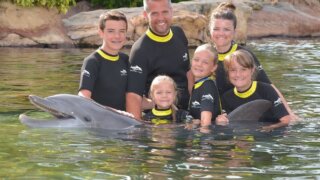 Family at Discovery Cove, Florida