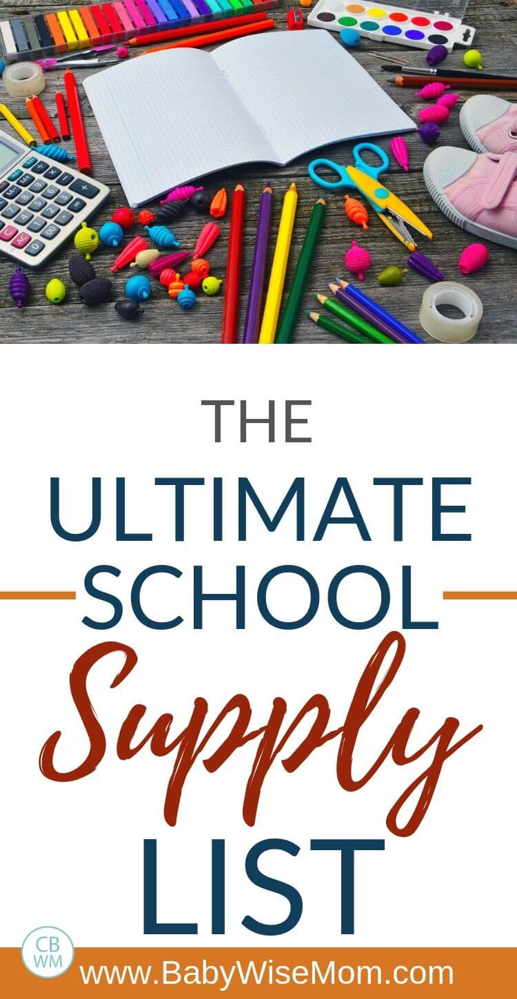 Ultimate School Supply List pinnable image