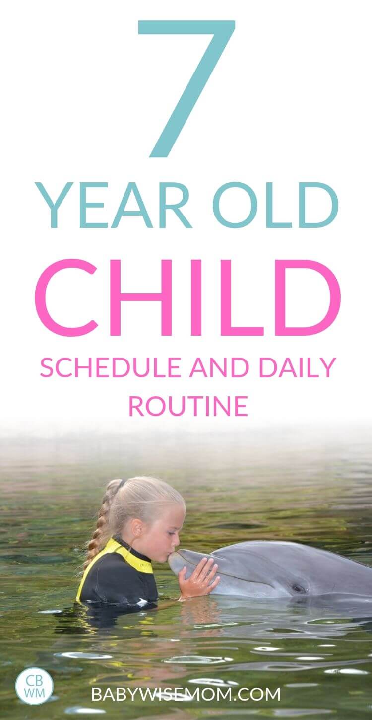 7 year old child routine and schedule pinnable image