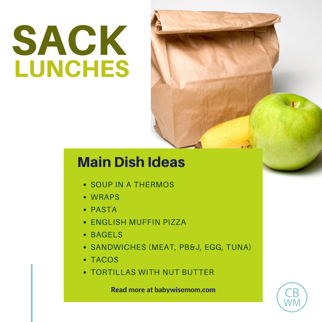 Sack lunch main dish ideas graphic