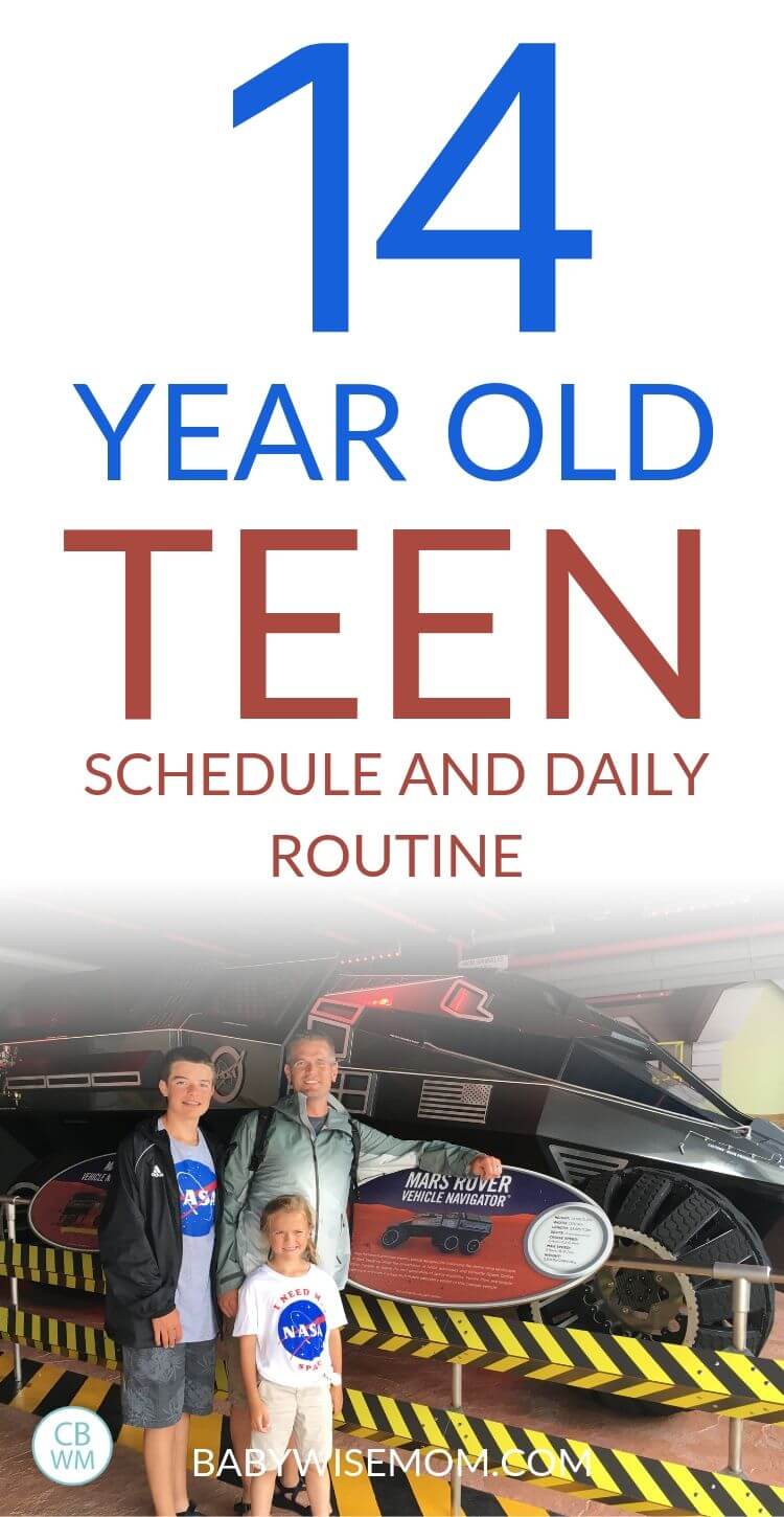 14 year old teen summary and daily schedule Pinnable Image