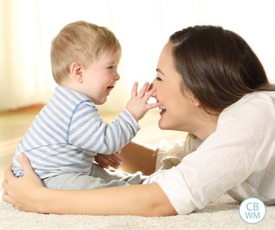 Mom and baby playing together