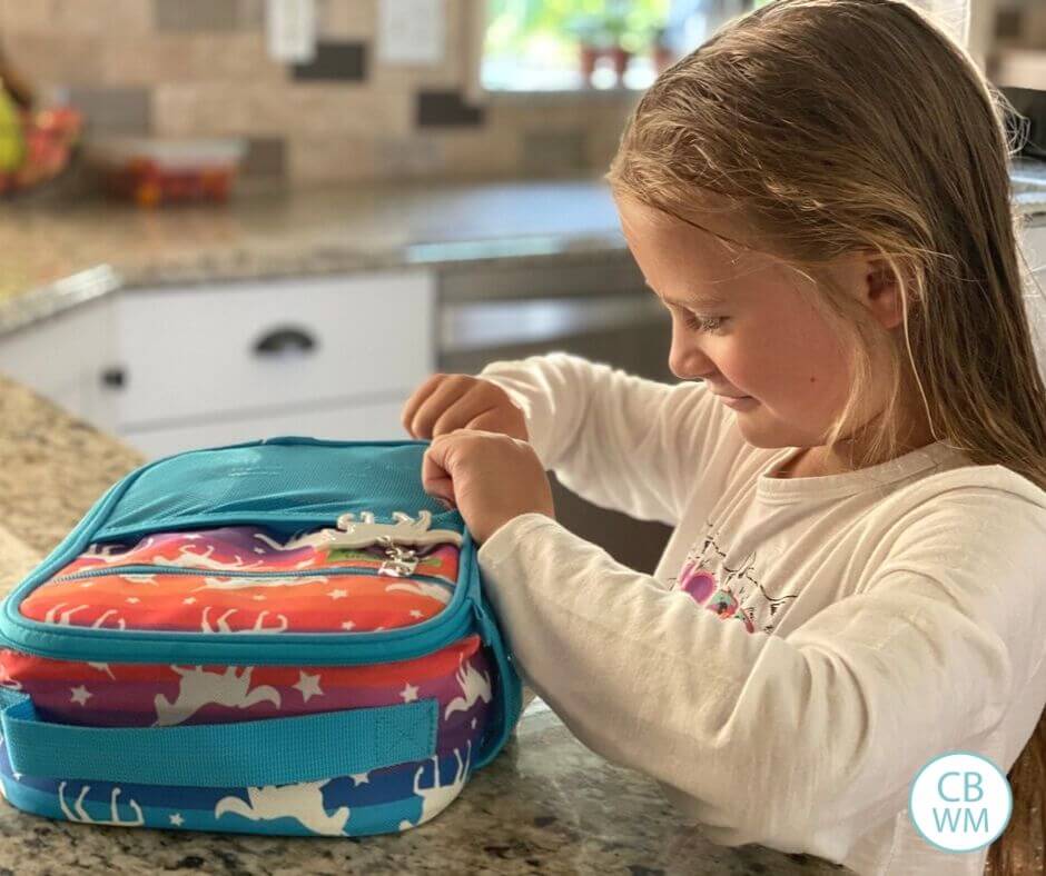 Girl getting her lunch ready