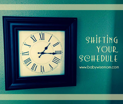 Tips for shifting your schedule. This post outlines how to change your child's schedule for the time  change or for traveling to different time zones. You can also use these tips to change the schedule to fit your needs better.