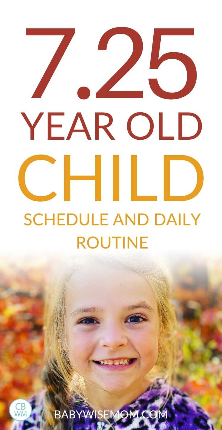 7.25 year old child schedule and routine