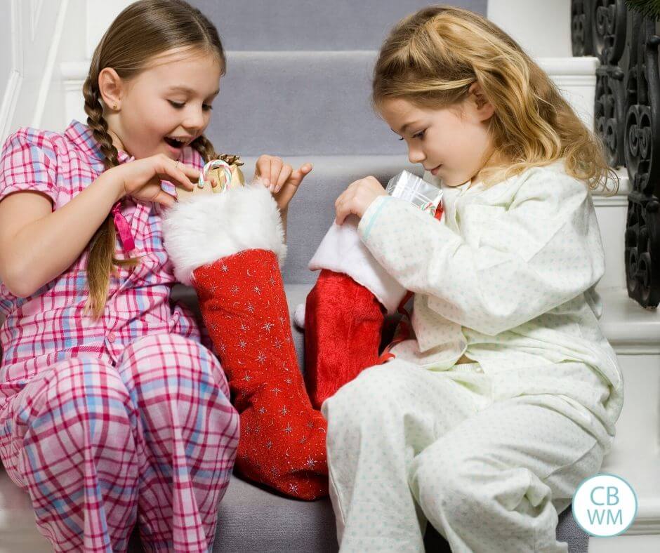 Two girls with their stockings