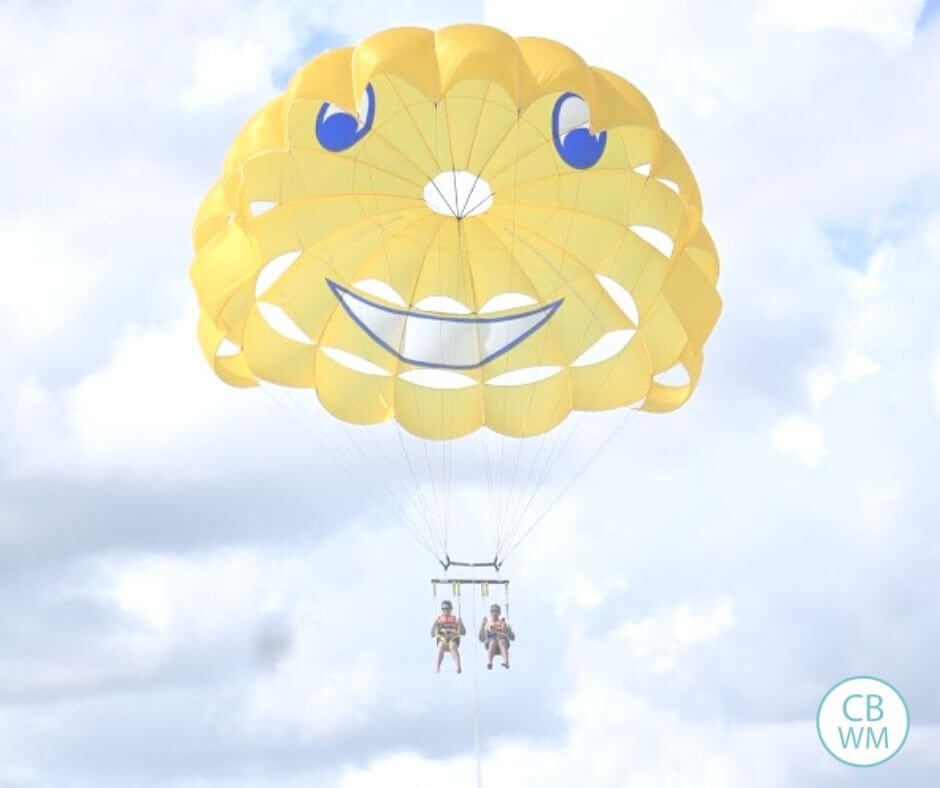 Parasailing in Playa del Carmen Mexico. 