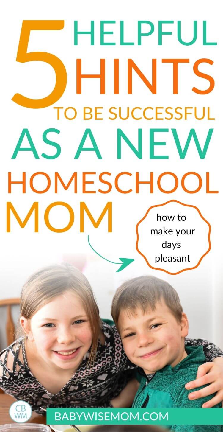 Helpful hints for a new homeschool mom pinnable image