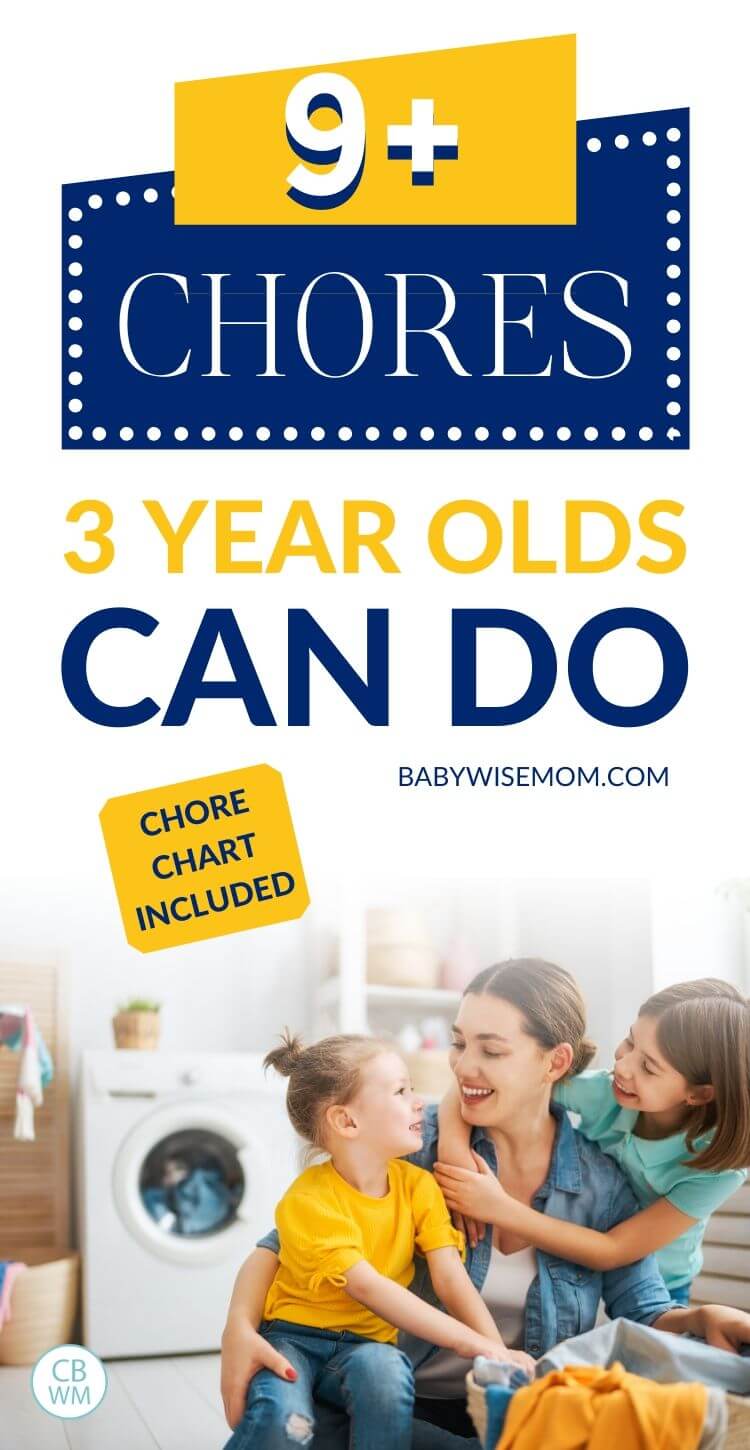 9 chores 3 year olds can do pinnable image