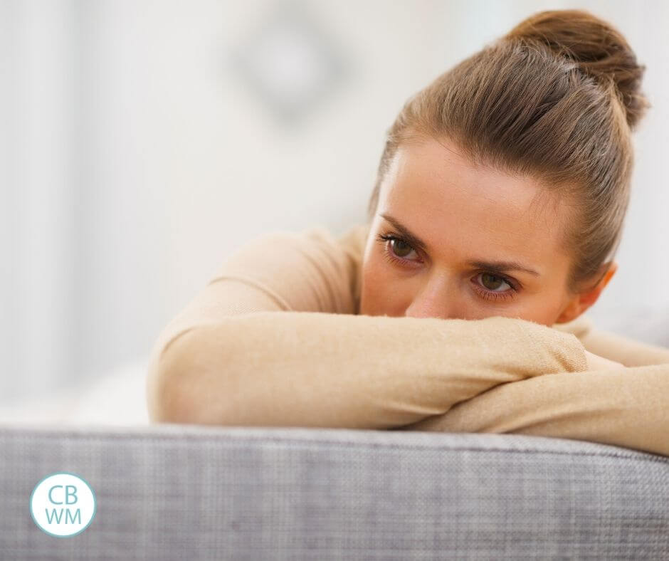 Woman looking stressed out