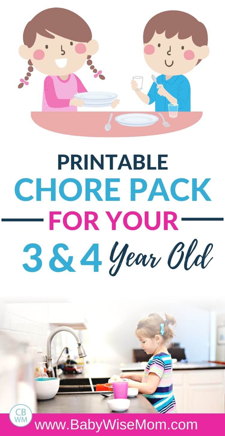 Printable Chore Pack for 3-4 year olds pinnable image