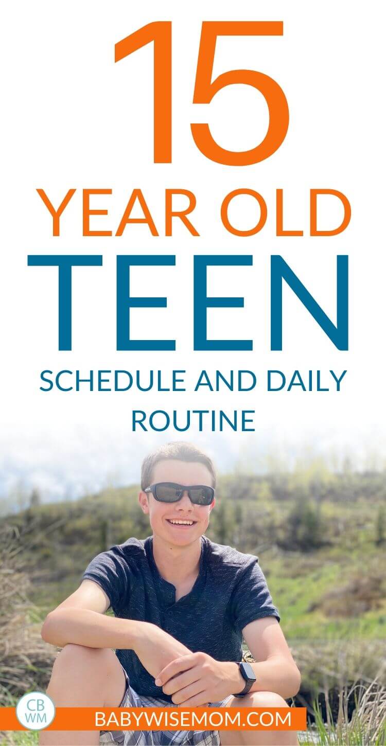 15 year old teen schedule and routine