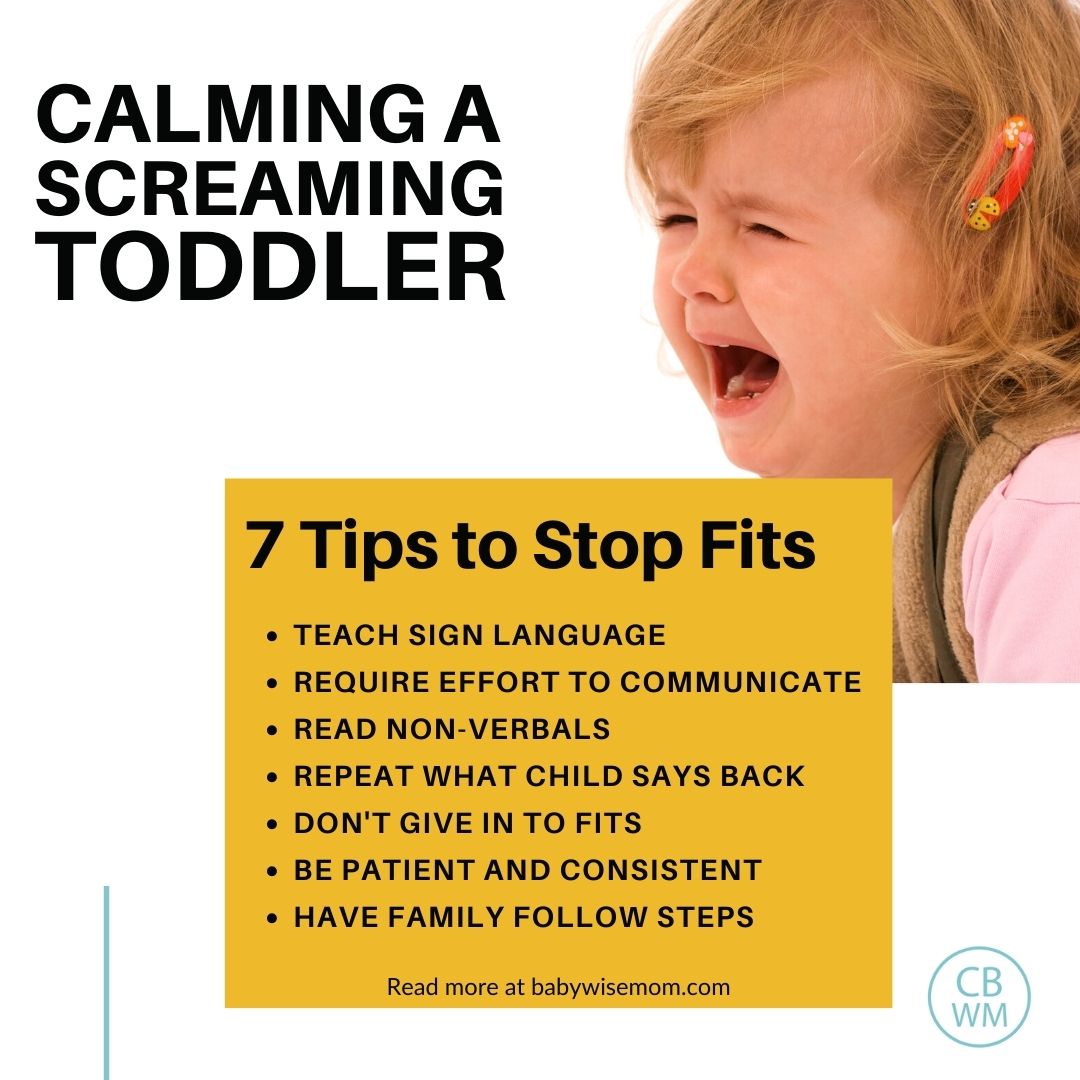 Calming a screaming toddler