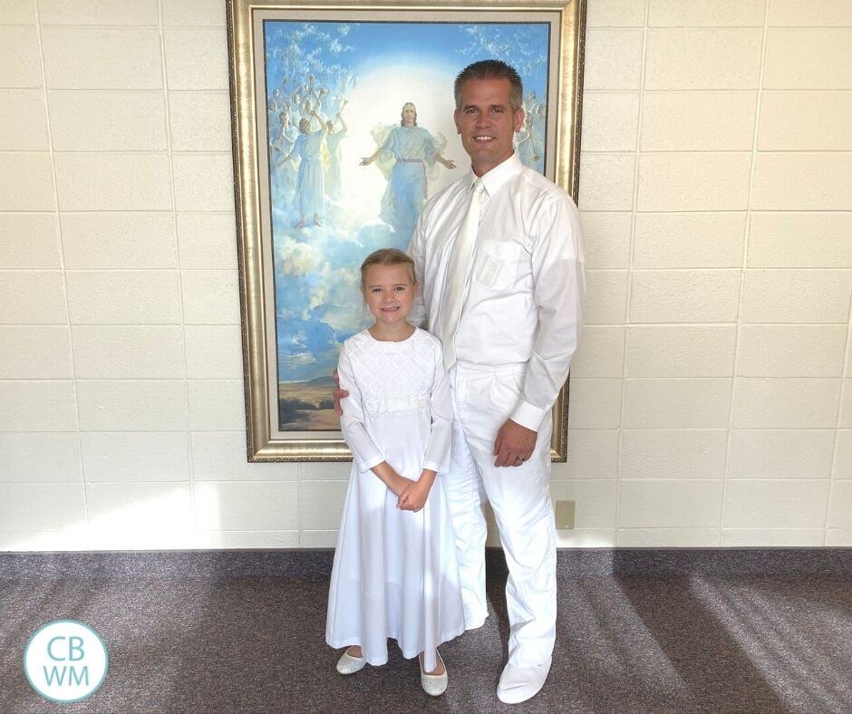 8 year old Brinley at her baptism