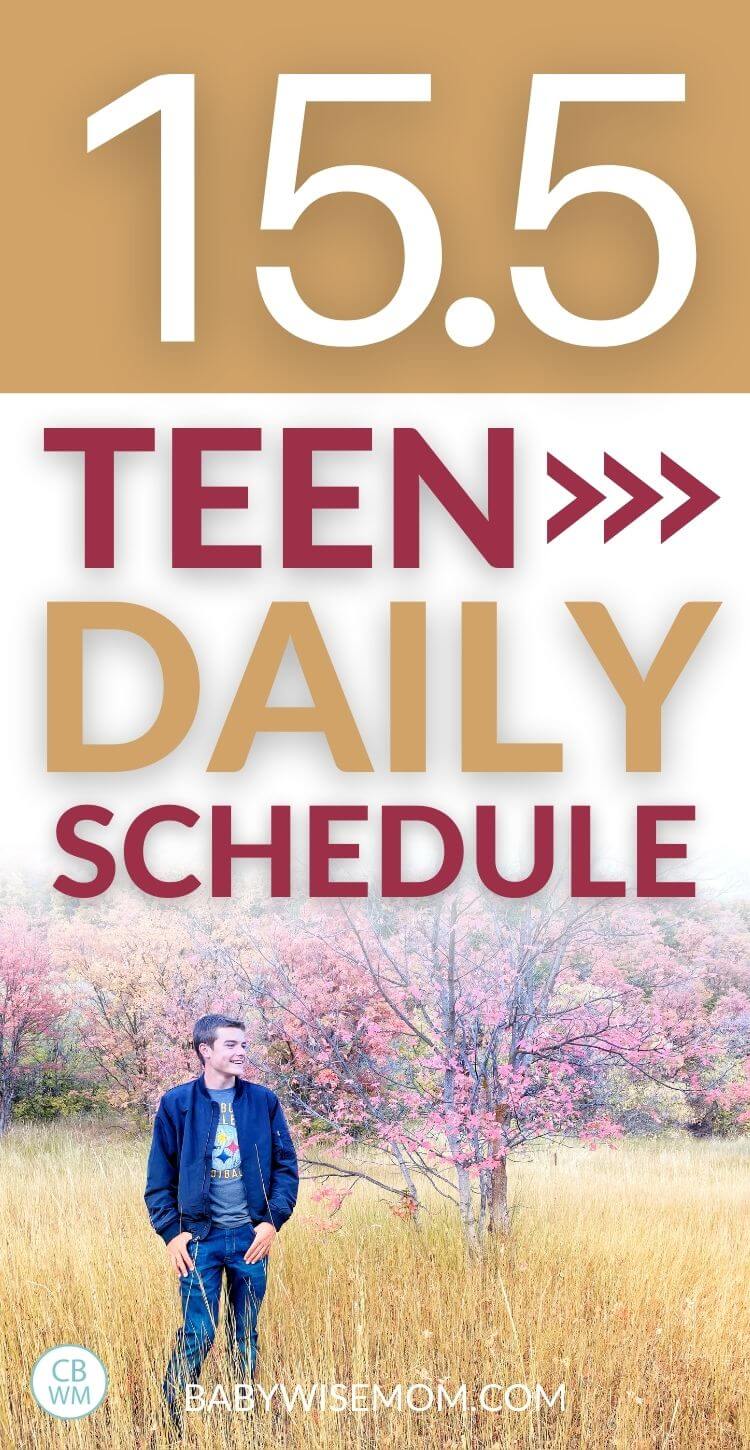 15.5 year old teen daily schedule