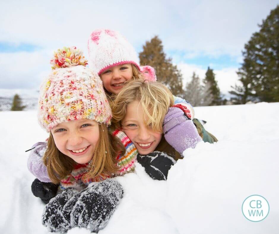 Kids playing in the snow